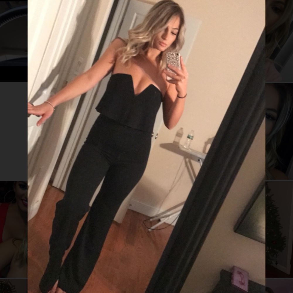 Power of Love Black Strapless Jumpsuit